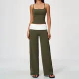 YS9666-1 · Misty Pine Green Misty Pine Green Women's Control Stand Collar Yoga Set