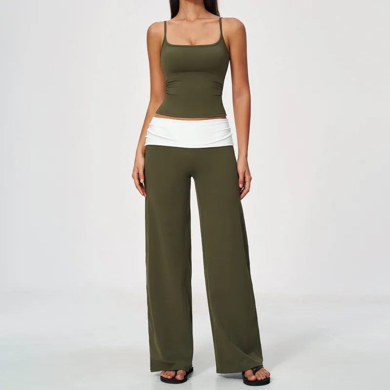 Women's Strappy Color Block Yoga Set