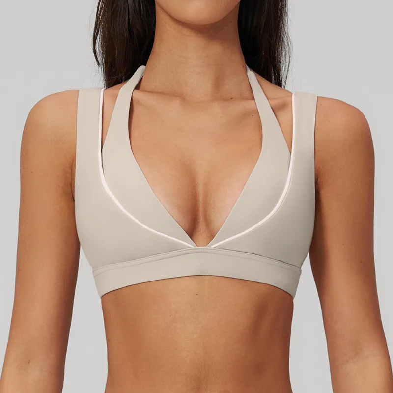 Women's Backless Color Block Yoga Bra