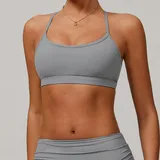 Rhino Grey Women's Bare Feel Strappy Workout Bra